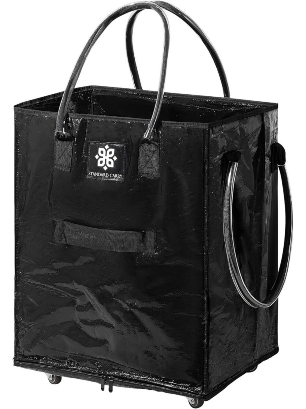 Foldable Rolling Grocery Bag with Wheels | Waterproof Tote with Zipper Closure